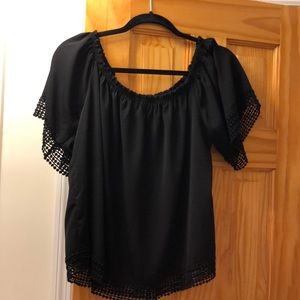 Black off shoulder top